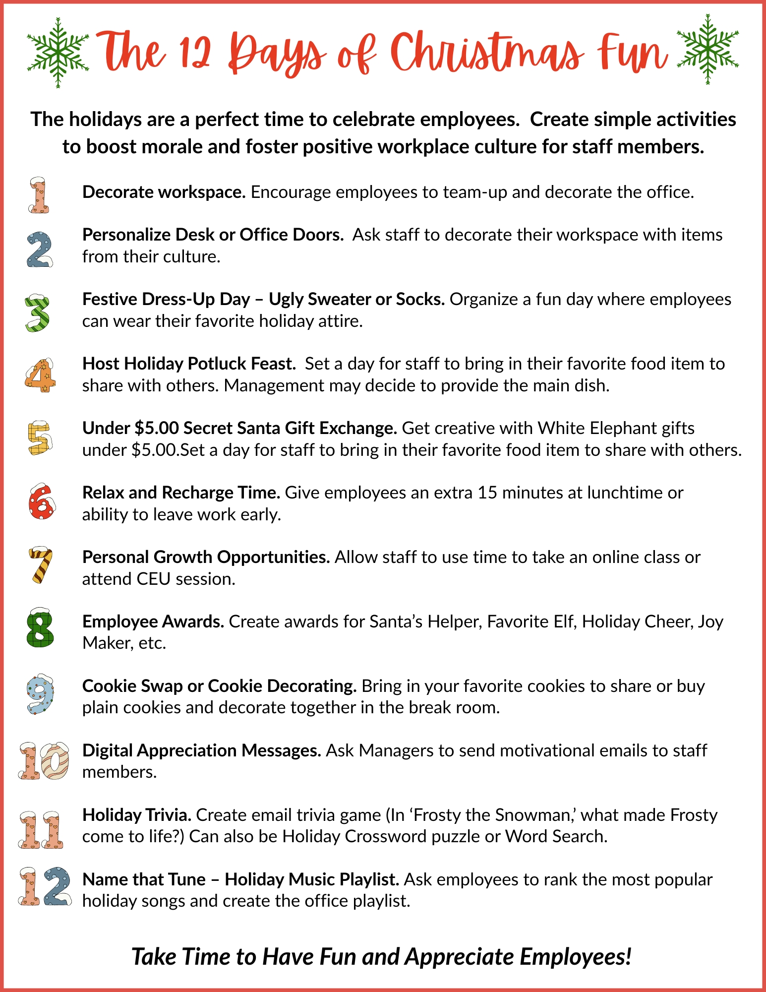 12 Days of Christmas Fun